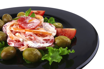 tomatoes salad and olives