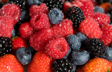 wet fresh berries background