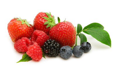 fresh berries on white background
