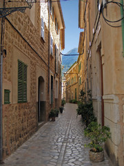 Verlassene Gasse, Valldemossa, Mallorca, Spanien