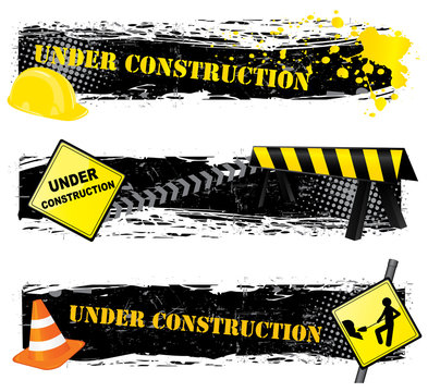Under construction banners