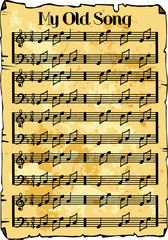 Vector aged like music sheet background