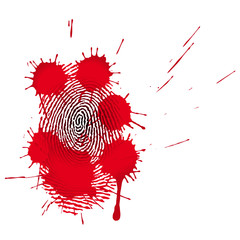 Empreinte digitale et taches de sang © Frog 974