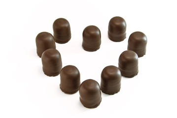 Schokoküsse in Herzform