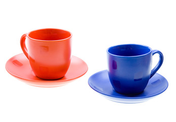 Two colored cup isolated on white