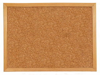 Empty cork board isolated over white background