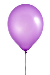 Purple balloon on white background