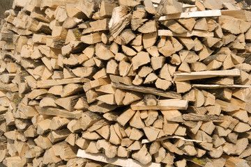 Pile of logs (firewood for stove)