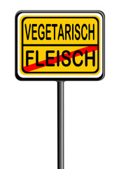Schild mit Information als Text