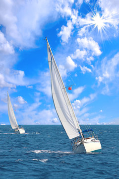 Fototapeta Sailing yacht