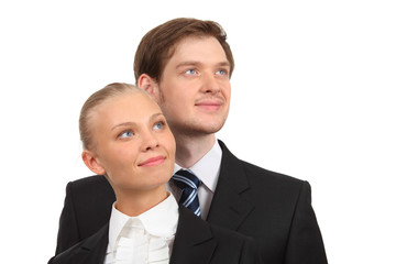 young couple isolated on white