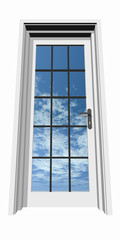 Fototapeta na wymiar high resolution 3D closed door, isolated on white