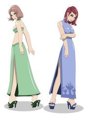 Blue And Green Female Models