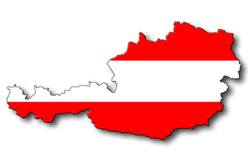 Obraz premium Landkarte Österreich