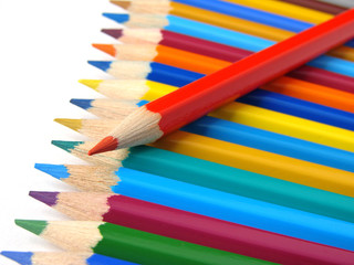 Obraz premium red pencil with color ones set