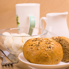 bread and mozzarella
