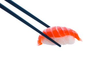 Sushi with chopsticks