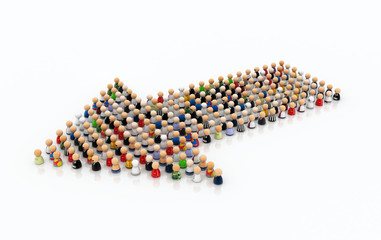 Cartoon Crowd, Arrow Sign