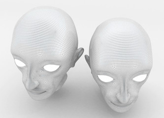 Wireframe Heads, White