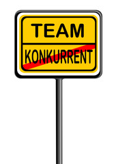 Information mit Schild