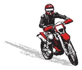 moto tout-terrain rouge