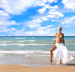 Woman enjoying the sea