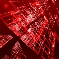 red digital sphere background