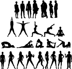 Collection of People Silhouettes 27 Figures.