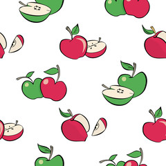 Seamless apples pattern