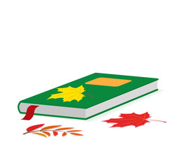 illustration of the book with autumnal leaves