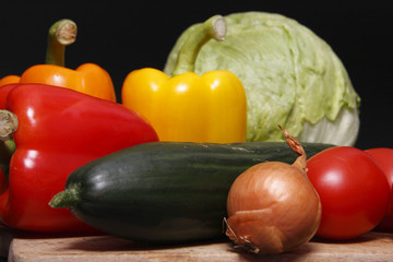 vegetables on chopping board
