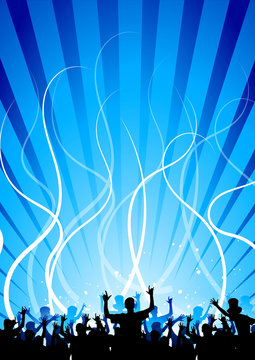 Happy people having fun in an abstract background
