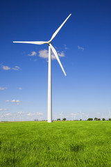Fototapeta premium Windmill against blue sky