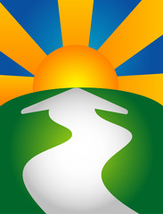 Abstract illustration with arrow