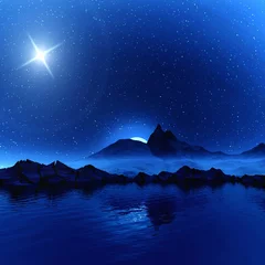 Foto op Plexiglas Nacht. Grote ster © elen_studio