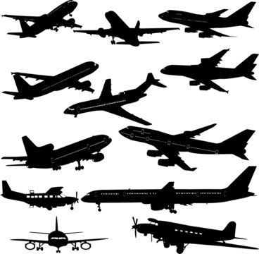 airplane collection 1 - vector