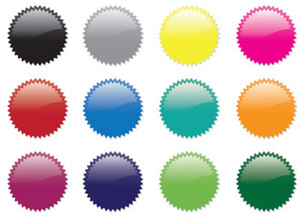 set of twelve stickers