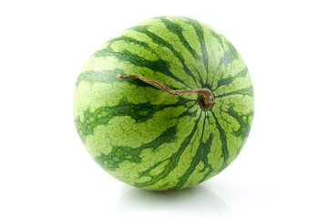 fres green water melon on white background