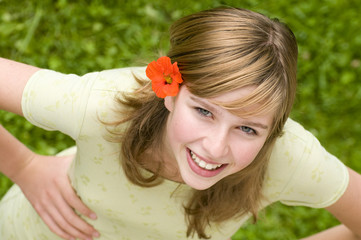Naklejka premium Beauty young girl portrait