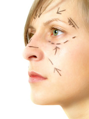 Lined face for cosmetic surgery