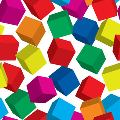 Fototapeta na wymiar Abstract cube background. Seamless. Vector illustration.