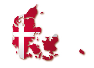 Danimarca mappa e bandiera © robodread