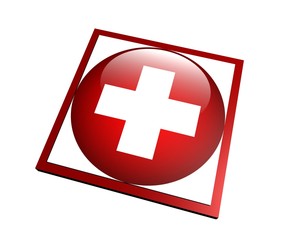 Obraz premium swizz cross square button