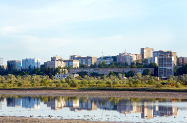 Fototapeta premium Town and its reflection