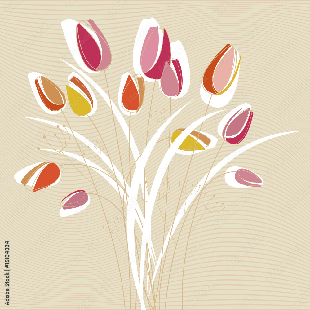 Canvas Prints abstract tulip design vector