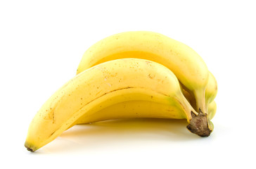 spray fresh bananas on white backgound