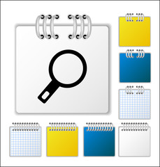 Notebook page with icon. Vector illustration