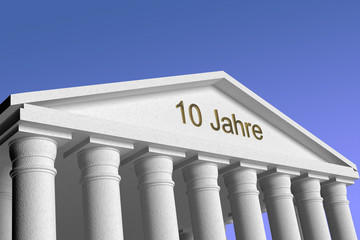Fototapeta premium 10-Jahres-Jubiläum. Mit Clip Path.