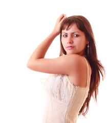 Fototapeta premium Young sexy woman isolated on white