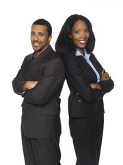 businesspeople - happy back to back